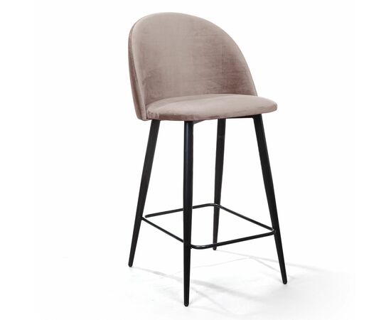 Стул полубарный Thomas, бархат пепельно-бежевый 25 | Интернет магазин мебели и декора LifeDekor
