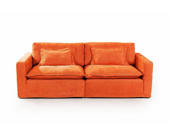 Island диван рогожка оранжевый, изображение 2 | Интернет магазин мебели и декора LifeDekor