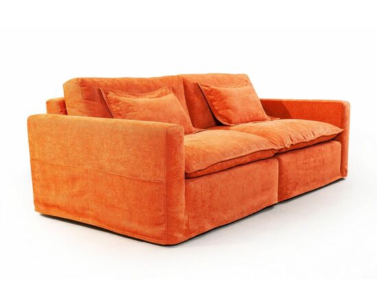 Island диван рогожка оранжевый, изображение 4 | Интернет магазин мебели и декора LifeDekor
