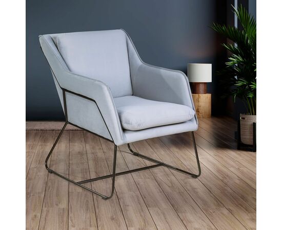 Кресло Alex, велюр серый | Интернет магазин мебели и декора LifeDekor