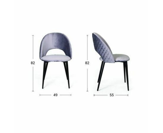 Стул Max ромб, бархат светло-серый 26, изображение 8 | Интернет магазин мебели и декора LifeDekor