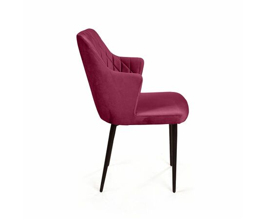 Стул с подлокотниками Hunt ромб, бархат красный 16 / чёрный конус, изображение 4 | Интернет магазин мебели и декора LifeDekor