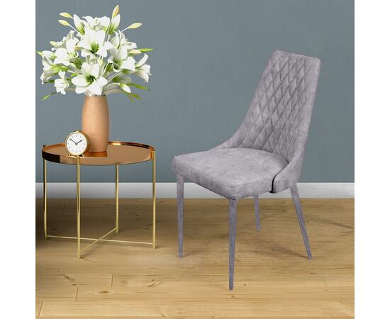 Стул CONNOR LUXE, бархат светло-серый 26/конус, изображение 2 | Интернет магазин мебели и декора LifeDekor