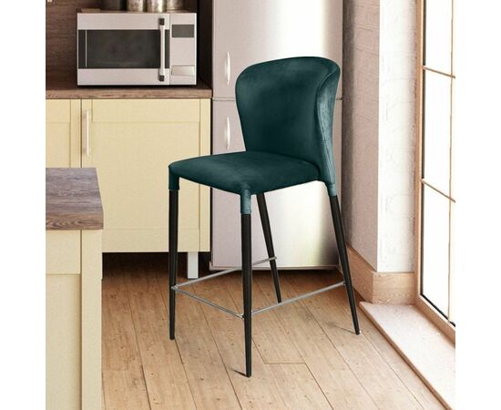 Стул полубарный Albert, бархат зеленый 19 /опора конус, изображение 8 | Интернет магазин мебели и декора LifeDekor