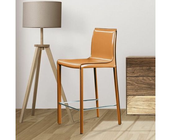 Стул полубарный Barrie, кожа camel, изображение 5 | Интернет магазин мебели и декора LifeDekor