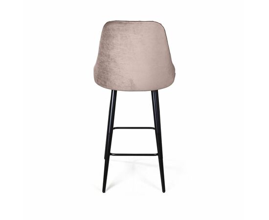 Стул полубарный Berg, бархат пепельно-бежевый 25/ чёрный конус, изображение 5 | Интернет магазин мебели и декора LifeDekor