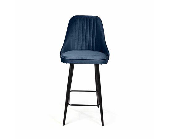Стул полубарный Berg, бархат синий 29/ чёрный конус, изображение 2 | Интернет магазин мебели и декора LifeDekor