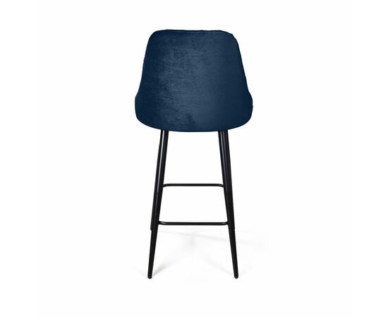 Стул полубарный Berg, бархат синий 29/ чёрный конус, изображение 5 | Интернет магазин мебели и декора LifeDekor
