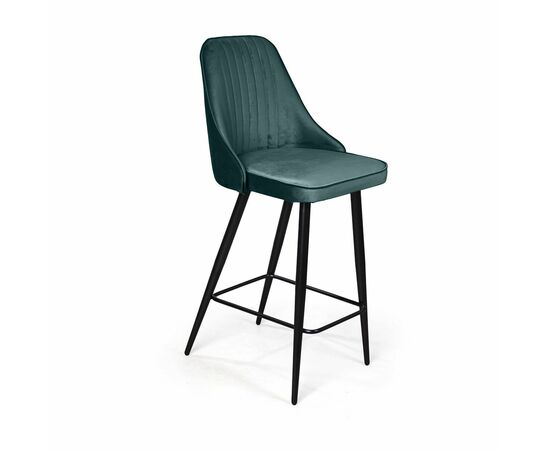 Стул полубарный Berg, бархат зеленый 19/ чёрный конус | Интернет магазин мебели и декора LifeDekor