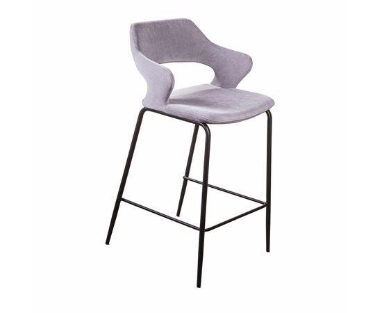 Стул полубарный Woddy, бархат серый | Интернет магазин мебели и декора LifeDekor