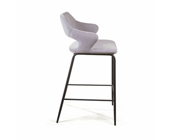 Стул полубарный Woddy, бархат серый, изображение 4 | Интернет магазин мебели и декора LifeDekor