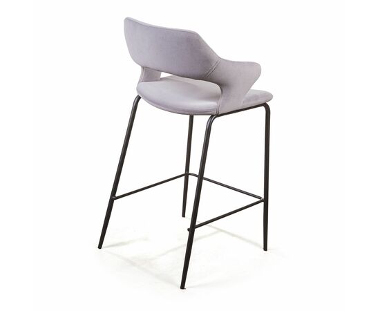 Стул полубарный Woddy, бархат серый, изображение 5 | Интернет магазин мебели и декора LifeDekor