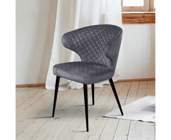 Стул Richard ромб, бархат серый 27, изображение 8 | Интернет магазин мебели и декора LifeDekor