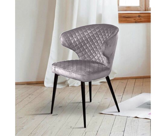 Стул Richard ромб, бархат светло-серый 26 | Интернет магазин мебели и декора LifeDekor