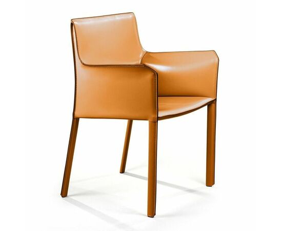 Стул с подлокотниками Barrie, кожа camel | Интернет магазин мебели и декора LifeDekor