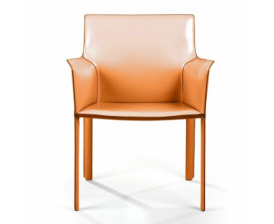 Стул с подлокотниками Barrie, кожа camel, изображение 2 | Интернет магазин мебели и декора LifeDekor