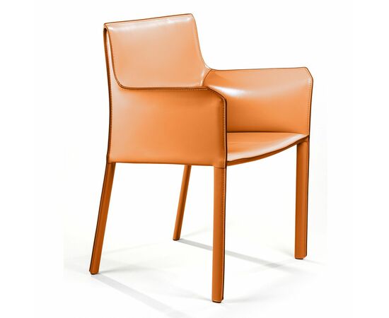 Стул с подлокотниками Barrie, кожа camel, изображение 3 | Интернет магазин мебели и декора LifeDekor