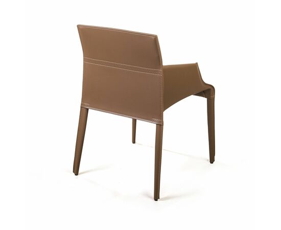 Стул с подлокотниками Morgan, экокожа коричневый, изображение 7 | Интернет магазин мебели и декора LifeDekor