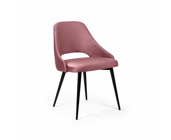 Стул William, бархат пудровый 15/ черный конус | Интернет магазин мебели и декора LifeDekor