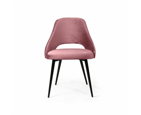 Стул William, бархат пудровый 15/ черный конус, изображение 2 | Интернет магазин мебели и декора LifeDekor