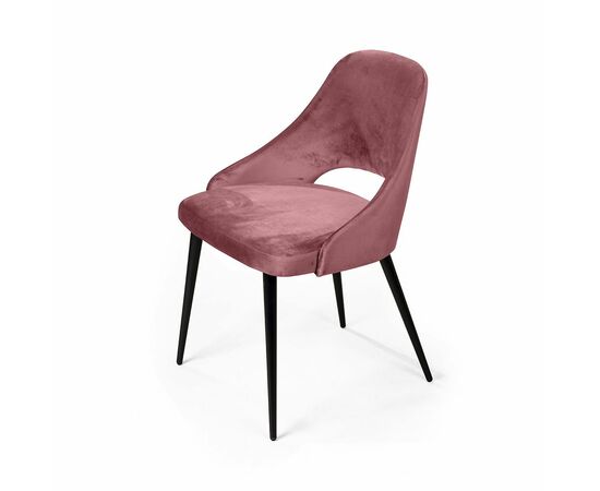 Стул William, бархат пудровый 15/ черный конус, изображение 5 | Интернет магазин мебели и декора LifeDekor