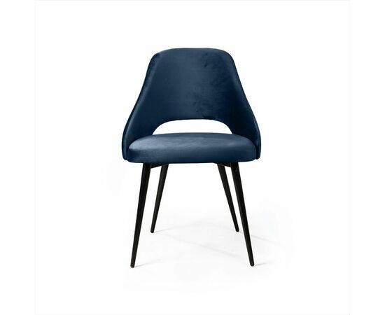 Стул William, бархат синий 29/ черный конус, изображение 2 | Интернет магазин мебели и декора LifeDekor