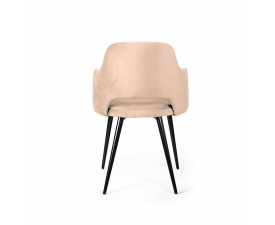 Стул William с подлокотниками, бархат бежевый 5/ черный конус, изображение 3 | Интернет магазин мебели и декора LifeDekor