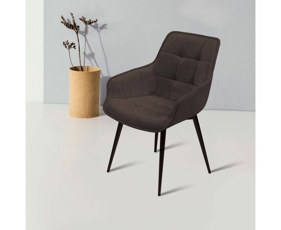 Стул с подлокотниками Capri, бархат антрацит 14 / опора конус | Интернет магазин мебели и декора LifeDekor