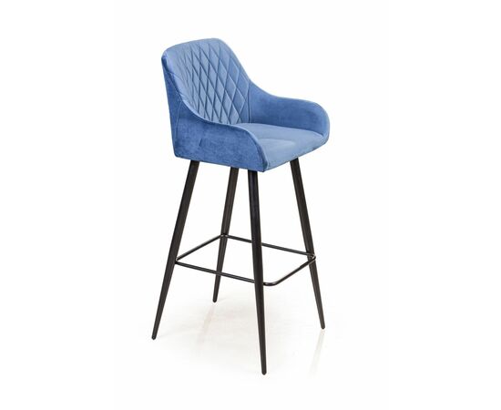 Стул барный Robert, бархат синий 29 | Интернет магазин мебели и декора LifeDekor