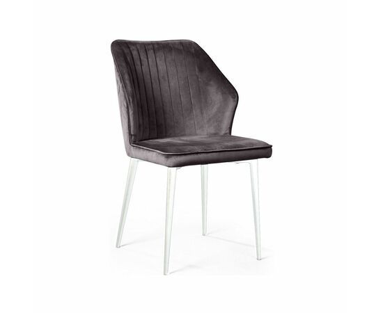 Стул Berg, бархат  светло-серый 26 / белый конус | Интернет магазин мебели и декора LifeDekor