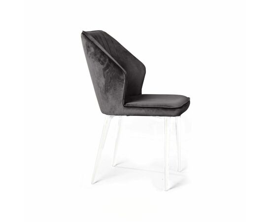 Стул Berg, бархат  светло-серый 26 / белый конус, изображение 3 | Интернет магазин мебели и декора LifeDekor