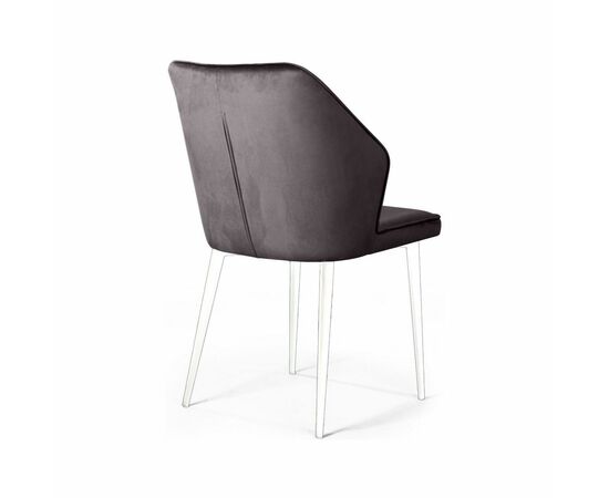 Стул Berg, бархат  светло-серый 26 / белый конус, изображение 4 | Интернет магазин мебели и декора LifeDekor