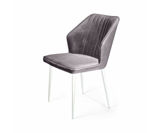 Стул Berg, бархат  светло-серый 26 / белый конус, изображение 5 | Интернет магазин мебели и декора LifeDekor