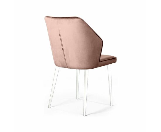 Стул Berg, бархат бежевый 5 / белый конус, изображение 4 | Интернет магазин мебели и декора LifeDekor