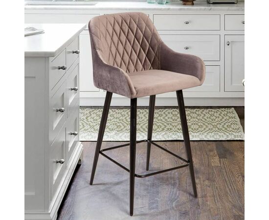 Стул полубарный Robert, бархат светло-серый 26, изображение 7 | Интернет магазин мебели и декора LifeDekor