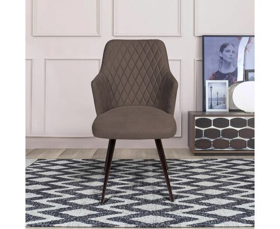 Стул поворотный на 90 градусов, функция возврата, антишум Hunt ромб, бархат антрацит 14 / чёрный конус, изображение 7 | Интернет магазин мебели и декора LifeDekor