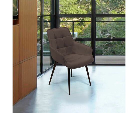 Стул Capri поворотный 90 градусов, функция возврата, антишум бархат антрацит 14/ опора конус, изображение 2 | Интернет магазин мебели и декора LifeDekor