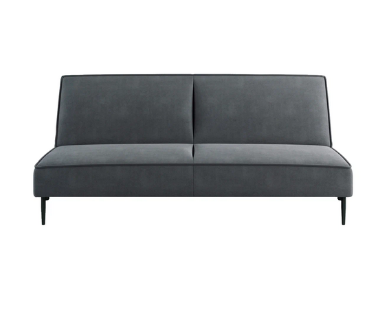 Este диван-кровать трехместный, прямой, без подлокотников, бархат серый 27, изображение 3 | Интернет магазин мебели и декора LifeDekor