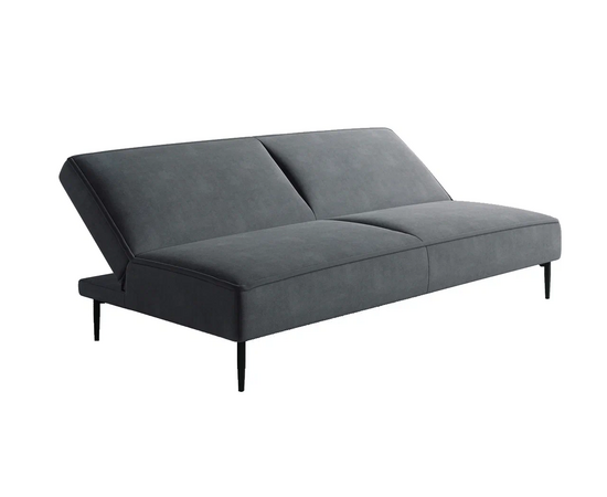 Este диван-кровать трехместный, прямой, без подлокотников, бархат серый 27, изображение 4 | Интернет магазин мебели и декора LifeDekor