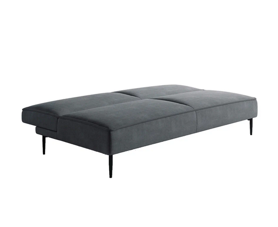 Este диван-кровать трехместный, прямой, без подлокотников, бархат серый 27, изображение 7 | Интернет магазин мебели и декора LifeDekor