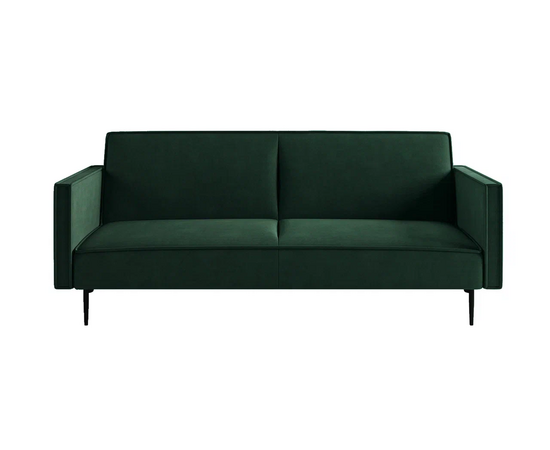 Este диван-кровать трехместный, прямой, с подлокотниками, бархат зеленый 19, изображение 3 | Интернет магазин мебели и декора LifeDekor