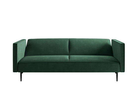 Este диван-кровать трехместный, прямой, с подлокотниками, бархат зеленый 19, изображение 4 | Интернет магазин мебели и декора LifeDekor