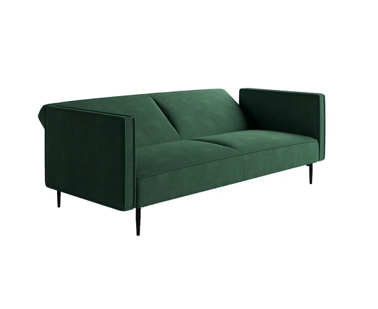 Este диван-кровать трехместный, прямой, с подлокотниками, бархат зеленый 19, изображение 5 | Интернет магазин мебели и декора LifeDekor