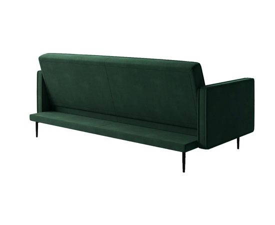 Este диван-кровать трехместный, прямой, с подлокотниками, бархат зеленый 19, изображение 8 | Интернет магазин мебели и декора LifeDekor