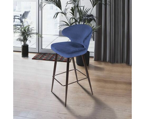 Стул барный Richard, бархат синий 29, изображение 8 | Интернет магазин мебели и декора LifeDekor