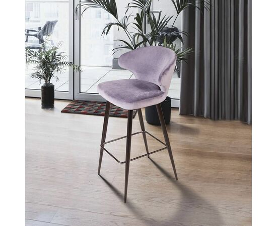 Стул барный Richard, бархат светло-серый 26, изображение 2 | Интернет магазин мебели и декора LifeDekor