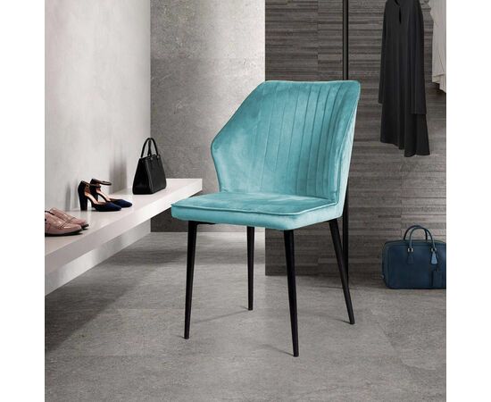 Стул Berg, бархат голубой 88, изображение 7 | Интернет магазин мебели и декора LifeDekor