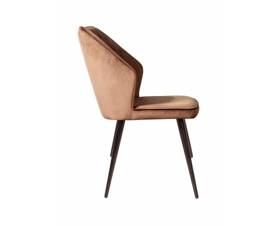 Стул Berg поворотный 360 градусов, бархат коричневый 12/ черный конус, изображение 3 | Интернет магазин мебели и декора LifeDekor