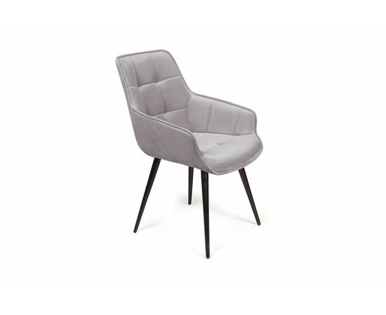 Стул Capri поворотный 90 градусов, функция возврата, антишум бархат светло-серый 26/ опора конус | Интернет магазин мебели и декора LifeDekor