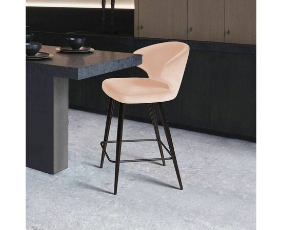 Стул полубарный Richard, бархат бежевый 5, изображение 2 | Интернет магазин мебели и декора LifeDekor